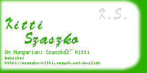 kitti szaszko business card